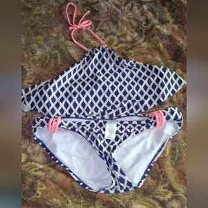 Summer Crush, 16, Blue white pink Bathing suit